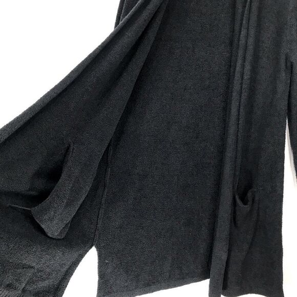 Barefoot Dreams Black Bamboo Chic Lite Cozy Ultra Soft Knit Cardigan Sweater - Picture 6 of 14